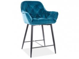 Напівбарний стілець Signal CHERRY H-2 VELVET Бірюзовий, фото