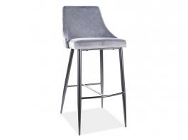 Барный стул Signal PIANO B H-1 VELVET Серый, фото