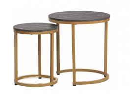 Комплект журнальних столиків SIGNAL HOLA Чорний / Золото, фото
