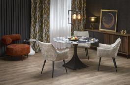 Стол круглый Halmar MANUEL черный мрамор, фото