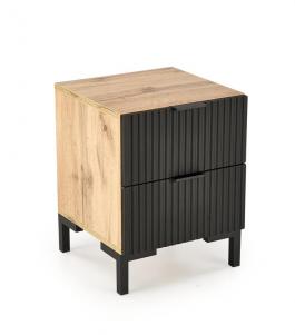 Прикроватная тумба Halmar NELA дуб крафт/черный, фото