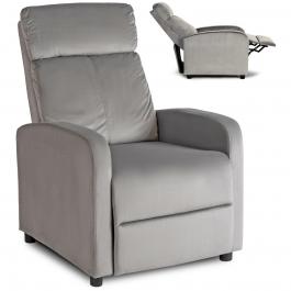 Крісло-реклайнер Mebel Elite DANNY сірий оксамит, фото