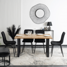 Стол MEBEL ELITE GLOS 135 Дуб золотой/Черный, фото