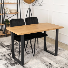 Стіл MEBEL ELITE ALTE 2 120 Дуб золотий / Чорний, фото