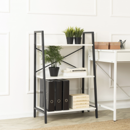 Стеллаж MEBEL ELITE VIOR Белый / Черный, фото