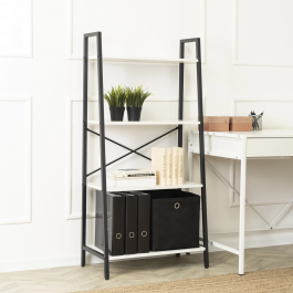 Стеллаж MEBEL ELITE GIA Белый / Черный, фото