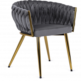 Кресло MEBEL ELITE CAPRI Серый/Золотой, фото