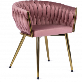 Крісло MEBEL ELITE CAPRI Рожевий/ Золотий, фото