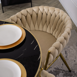 Крісло MEBEL ELITE CAPRI Бежевий / Золотий, фото