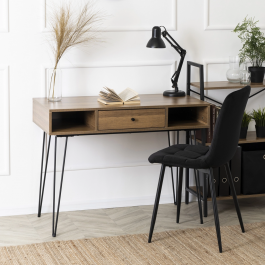 Письменный стол MEBEL ELITE LAMICA 100 Орех / Черный, фото