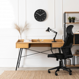 Письменный стол MEBEL ELITE ICE 133 Дуб Золотой / Черный, фото