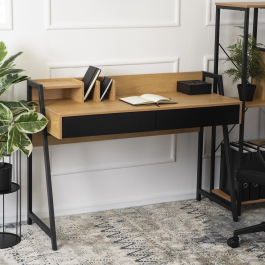 Письмовий стіл MEBEL ELITE CASS 120 Дуб / Чорний, фото