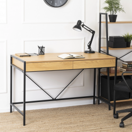 Письмовий стіл MEBEL ELITE ALLY 123 Дуб Золотий  / Чорний, фото