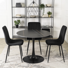 Стіл MEBEL ELITE SANDER 90 Чорний, фото