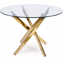 Стіл скляний MEBEL ELITE SALLO 110 Золото, фото