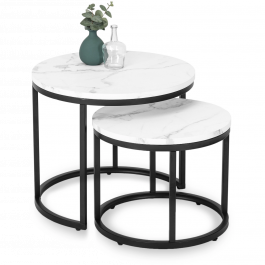 Комплект журнальных столиков MEBEL ELITE DAFNE Белый мрамор, фото