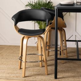 Барний стілець MEBEL ELITE SAM Дуб Золотий / Чорний, фото