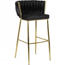 Барный стул MEBEL ELITE FLORES 2 Черный/Золотой, фото