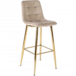Барний стілець MEBEL ELITE ARIEL Ecru Бежевий / Золотий, фото