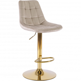 Барный стул MEBEL ELITE ARCOS Бежевый/Золотой, фото