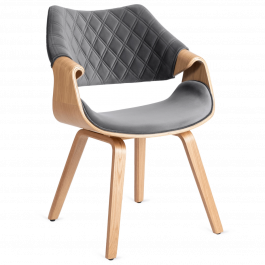 Крісло MEBEL ELITE LUISE Сірий / Дуб Золотий, фото