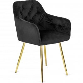 Крісло MEBEL ELITE RAYA Чорний / Золотий, фото