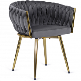 Кресло MEBEL ELITE RUBI Серый/Золотой, фото