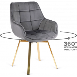 Кресло MEBEL ELITE MIA Серый/Золотой, фото