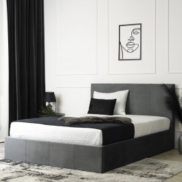 Кровать MEBEL ELITE MELIA 160х200 Серый, фото