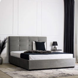 Ліжко MEBEL ELITE TINGA 140х200 Сірий, фото
