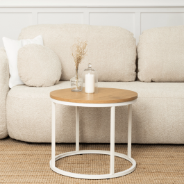 Журнальный стол MEBEL ELITE ANN Дуб / Белый, фото