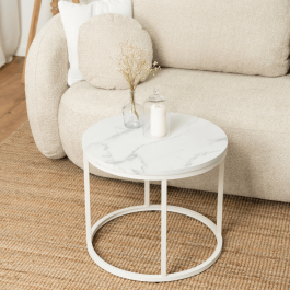 Журнальный стол MEBEL ELITE AGNES Белый мрамор, фото