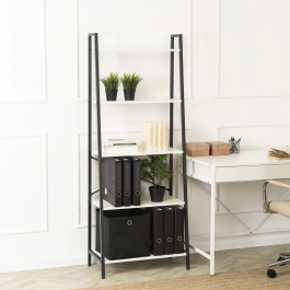 Стеллаж MEBEL ELITE ERVA Белый / Черный, фото