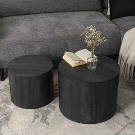 Комплект журнальных столиков MEBEL ELITE LEILA Черный, фото