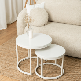 Комплект журнальных столиков MEBEL ELITE JACK Белый, фото