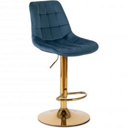 Барный стул MEBEL ELITE ARCOS Голубой/Золотой, фото