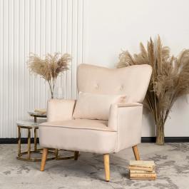 Кресло MEBEL ELITE BUNNY бежевый бархат, фото