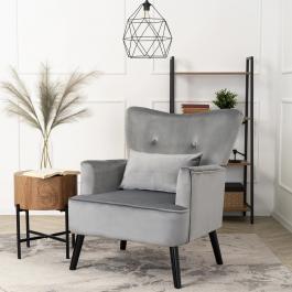 Крісло  MEBEL ELITE BUNNY сірий оксамит, фото