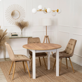 Стол MEBEL ELITE HARRY 102-142 Дуб Крафт / Белый, фото