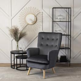 Кресло MEBEL ELITE SANTOS Velvet серый, фото