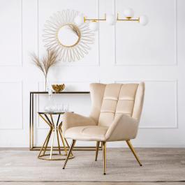 Крісло MEBEL ELITE VINCENT Velvet крем оксамит, фото