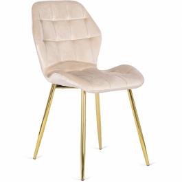 Стул MEBEL ELITE LUCKY Velvet бежевый/золотой, фото
