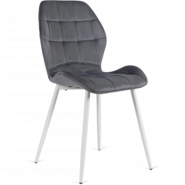 Стілець MEBEL ELITE LUCKY Velvet Сірий / Білий, фото