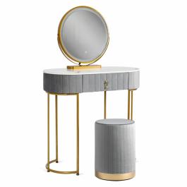 Туалетний столик ELITE ASHLEY MINI Сірий / Золотий, фото