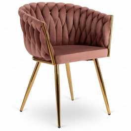 Крісло MEBEL ELITE CAPI Рожевий / Золотий, фото