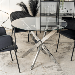 Стіл скляний MEBEL ELITE SALLO 110 Хром, фото