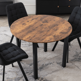 Стіл MEBEL ELITE TEO 100 Дуб Rustykalny / Чорний, фото