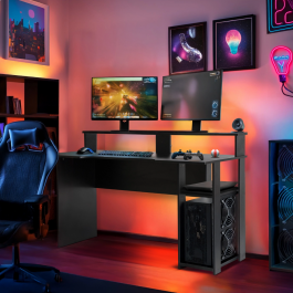 Компьютерный стол MEBEL ELITE RED 136 Черный, фото