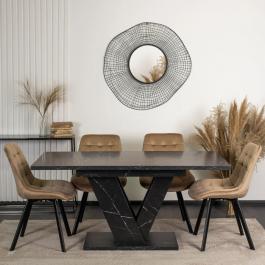 Стіл CLARK ELITE 120-160 см Чорний Мармур, фото