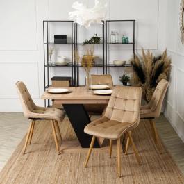 Стіл CLARK ELITE 120-160 см Дуб Артизан / Чорний, фото